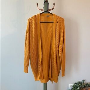 Vintage Mustard Open-Front Cardigan